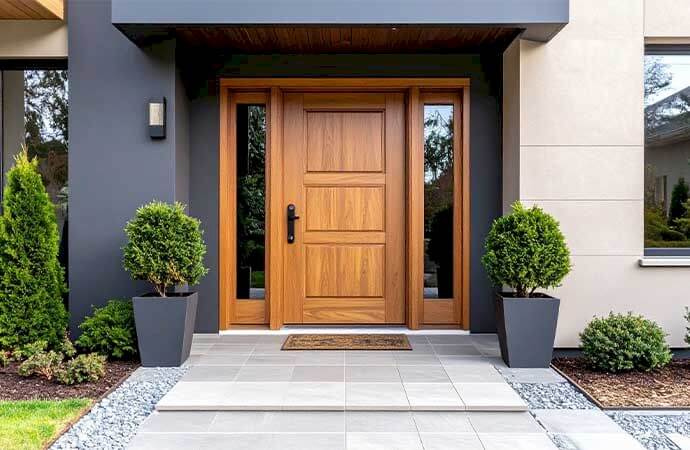 Étapes de la pose d’une porte d’entrée en bois au Luxembourg