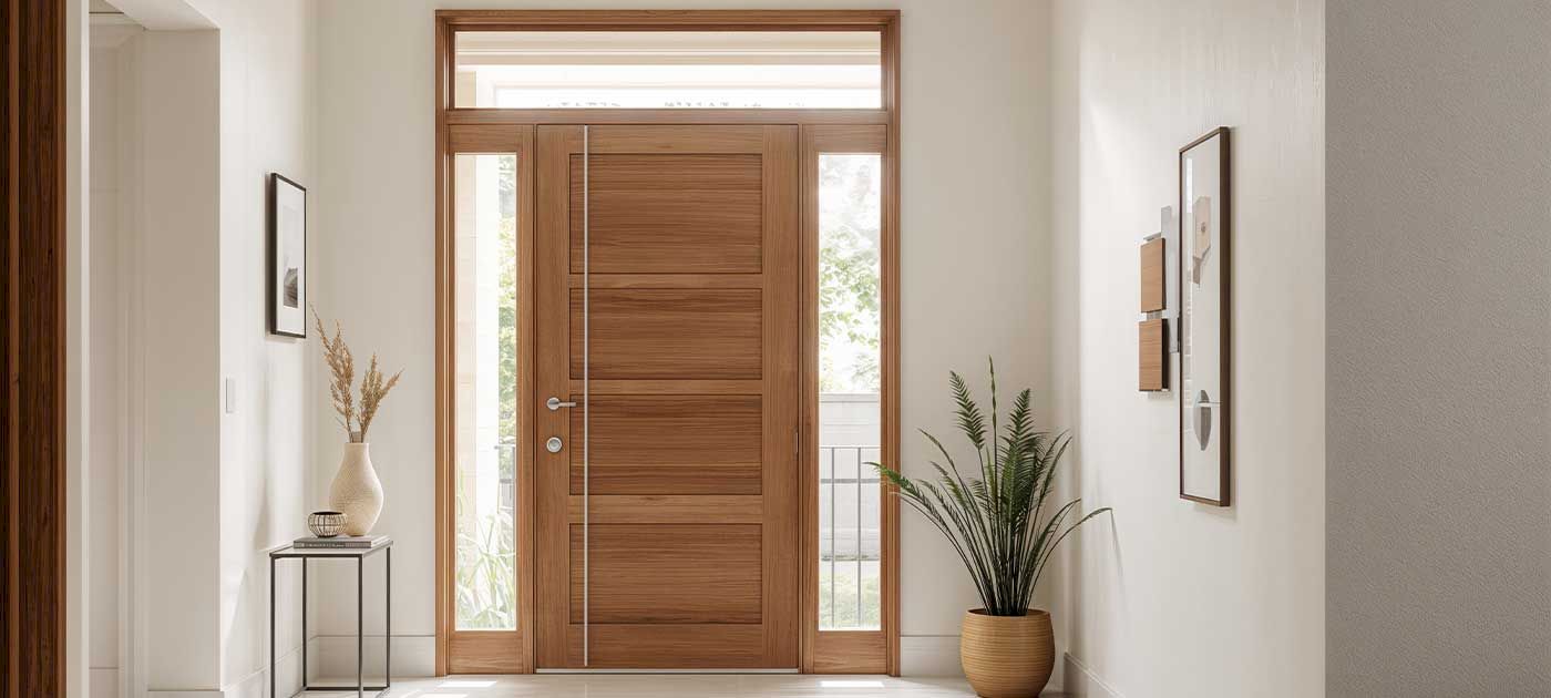 Porte d'entrée en bois